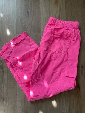 aerie Neon Pink Elastic-Waist Bermuda Shorts